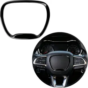 Central Control Steering Button Frame Trim Compatible with Dodge Challenger Durango Charger 2015-2025, Steering Wheel Control Trim Cover Car Interior Decoration Accessories