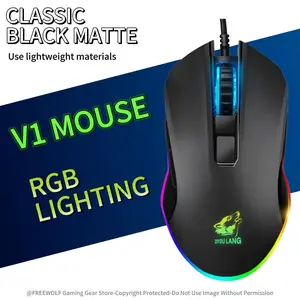 Wired V1 Mouse from ZIYOULANG RGB Backlighting, Lightweight Gaming Mouse,Suitable for Laptops,Office Equipment and Gaming Devices