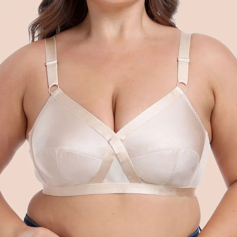 Women's Basic Satin Bralette, Plus Size Solid Wireless and Ultra-Thin for Invisible Comfort and Everyday Elegance, Comfortable, Casual, Minimalist, Flattering