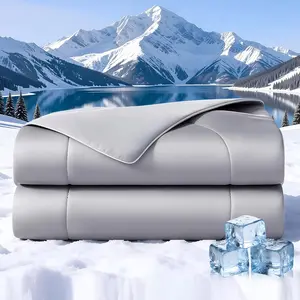 Cooling Comforter Queen Size – CoolStice ™   Tech Q-Max>0.45 Cooling Blanket for Hot Sleepers & Night Sweats, Cool in 30 Seconds, 4X Breathable, Ultra-Soft All-Season Bedding, 90"x90", Grey