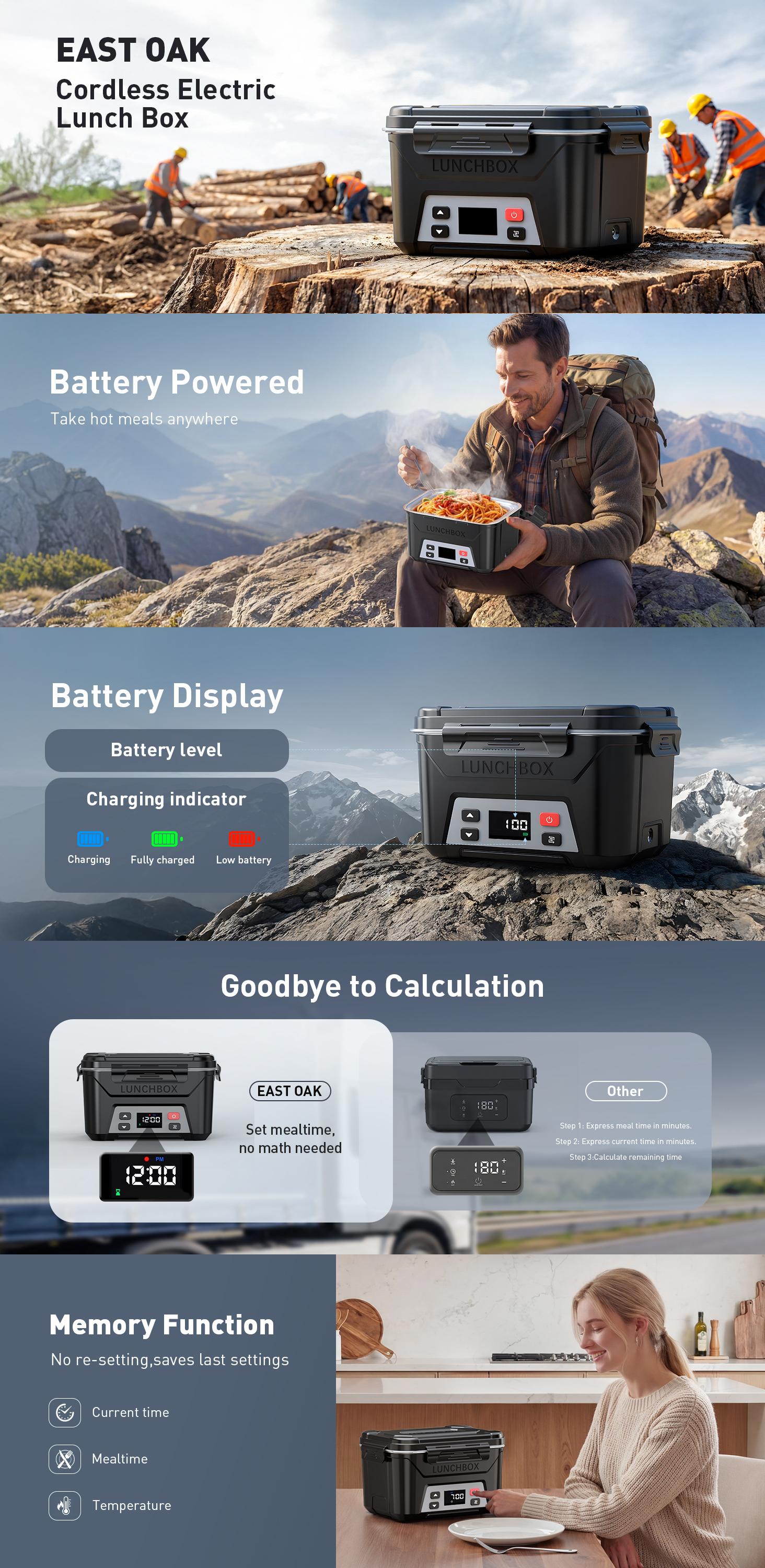 Docusvect 5.5 Cups Large Cordless Electric Lunch Box, Rechargeable Self Heating Food Container for Adults, Battery Powered Portable Food Warmer with Automatic Keep Warm for Work, Road Trip, Picnic, Classic Blue Docusvect 5.5 Cups Large Cordless Electric Lunch Box, Rechargeable Self Heating Food Container for Adults, Battery Powered Portable Food Warmer with Automatic Keep Warm for Work, Road Trip, Picnic, Classic Blue