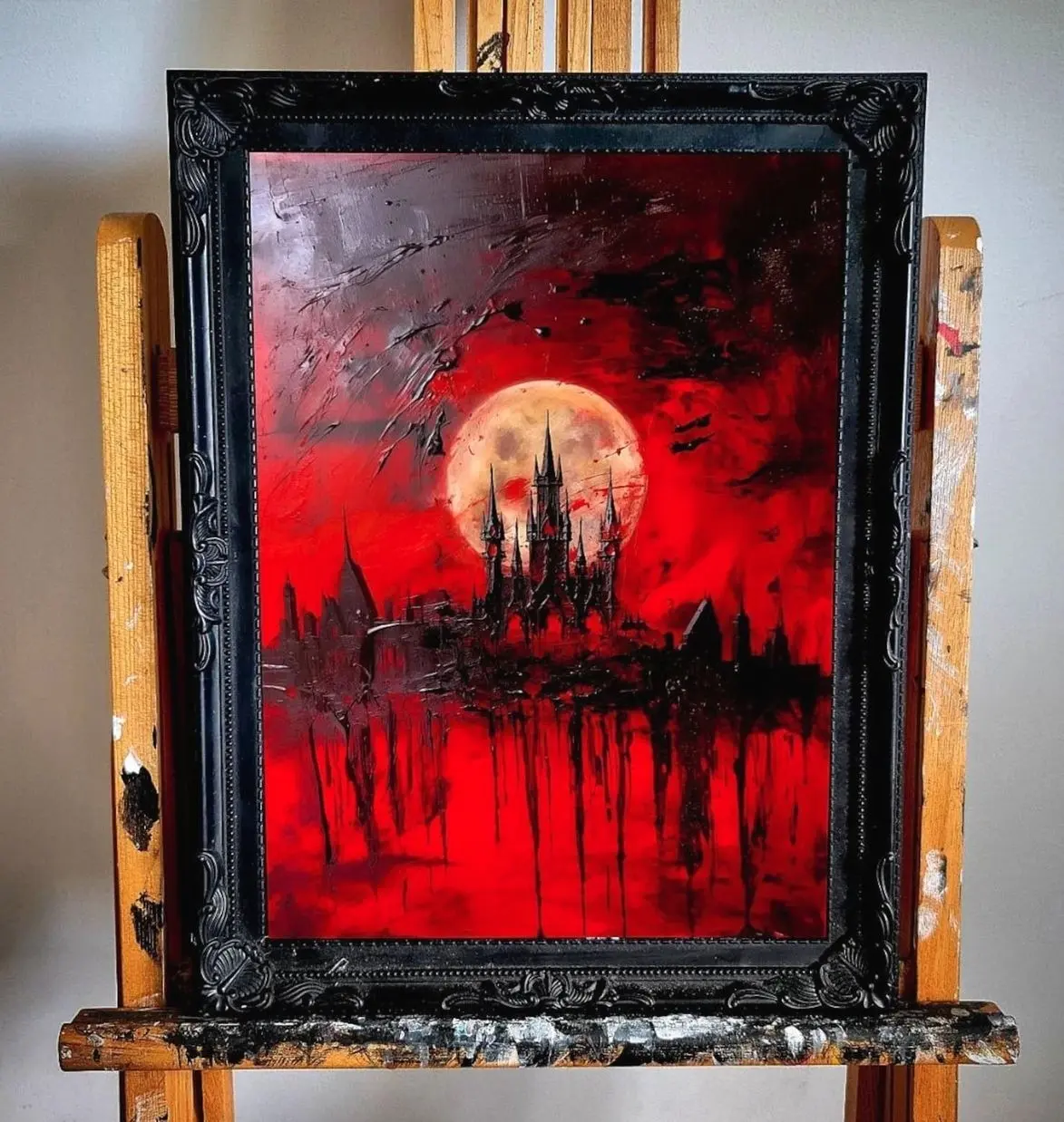 Dracula's Castle Oil Painting Print Poster, Gothic Home Decor