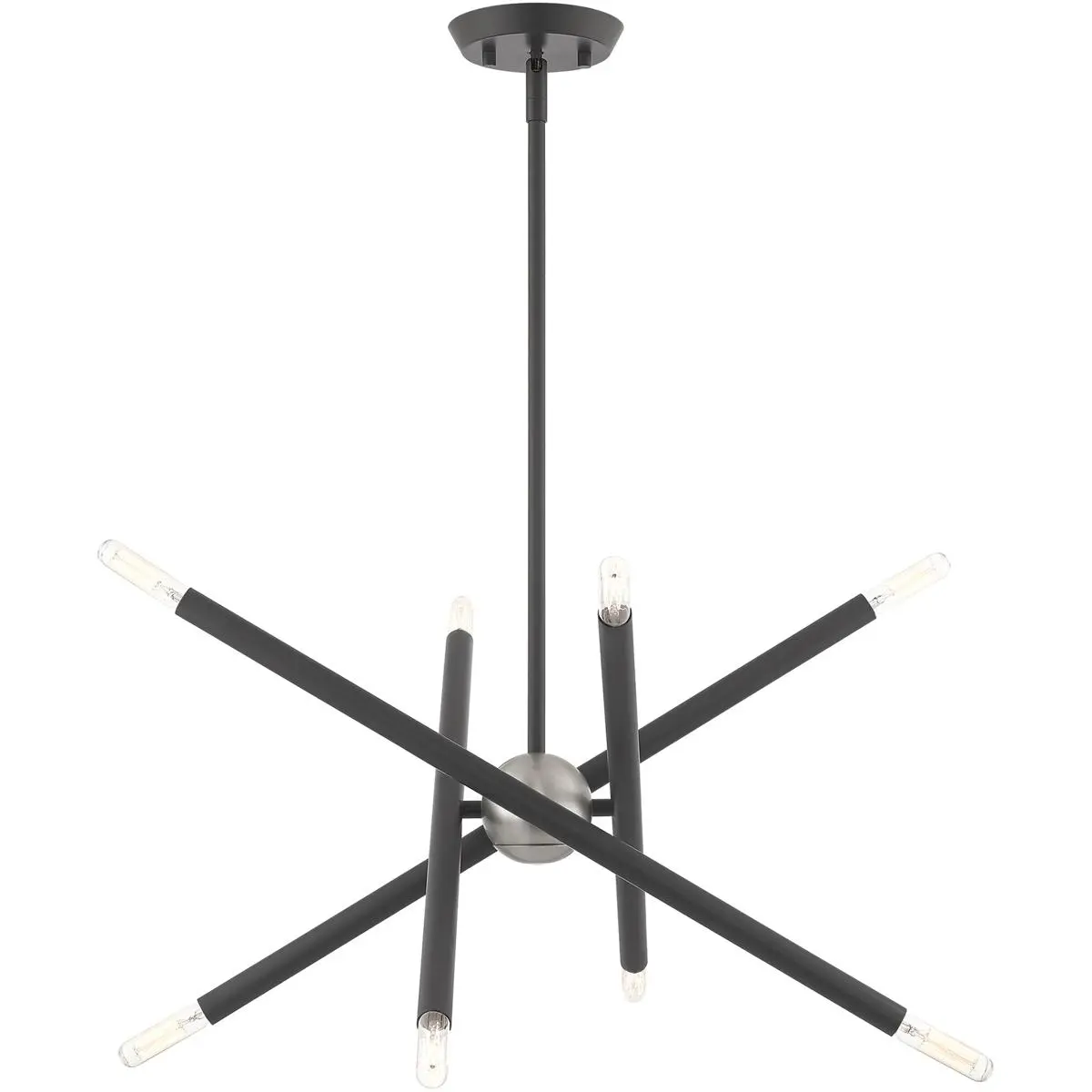 8 Light Scandinavian Gray Chandelier with Steel base material