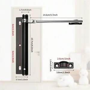 150 Degree Stainless Steel Automatic Door Closer Adjustable Heavy Duty for Commercial Residential Doors