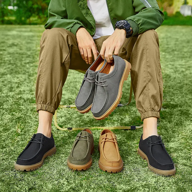 Kangaroo Shoes Men Classic Japanese Work Shoes Retro Casual Leather Shoes  Men's Lace-up Genuine Leather Derby Shoes Outdoor Hiking - TikTok Shop