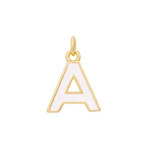 White & Gold Letter Charms A-Z