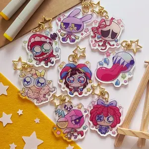 TADC Acrylic Keychains - Amazing Digital Circus Pomni, Jax, Kinger, Caine, Ragatha, Gangle, Zooble, Bubble Kawaii Charms - Unique Keychains for Bags and Keys, Durable, Lightweight and Perfect for Personal Style, Collecting and Gifting