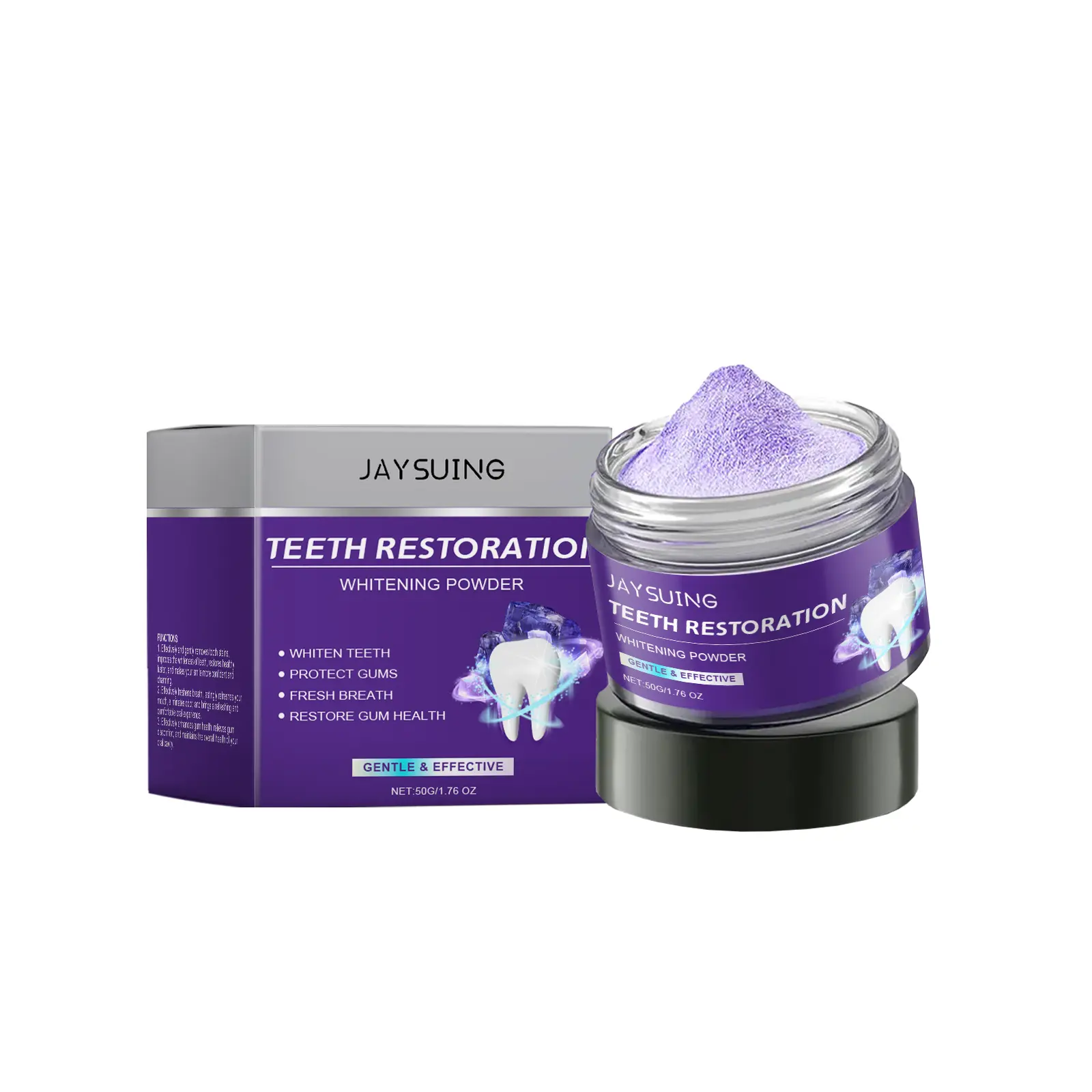 5D Tooth Powder 50g, Brightening Clean & Fresh Breath, Gentle Whitening Formula, Deep Cleaning, Travel Essential, Teeth Cleaner, Teeth Brightener
