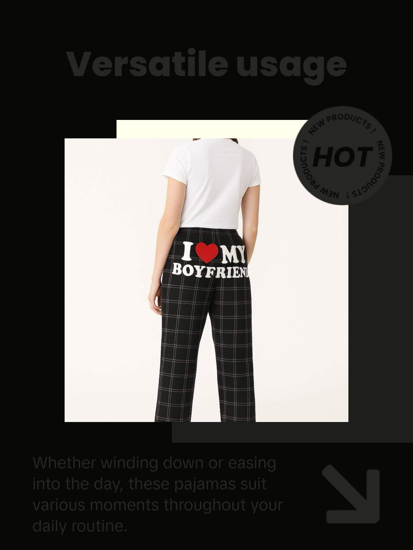 I Love My Boyfriend plaid red Pajamas - Luxurious Soft Plushie Loungewear for All Seasons Comfortable Sizes X-Small to 3XL Casual Nightwear I Love My Boyfriend plaid red Pajamas - Luxurious Soft Plushie Loungewear for All Seasons Comfortable Sizes X-Small to 3XL Casual Nightwear