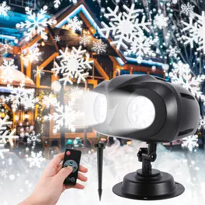 Snowflake Projector Light, Waterproof Dynamic Snowflake LED Christmas Projector Light with Remote Control, Outdoor Decorative Lighting for Party Wedding