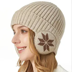 Men's Winter Beanie with Earflaps, Fleece-Lined Soft & Warm Knitted Hat, Knitting Beanie, Ideal for Skiing & Cold Weather Comfort