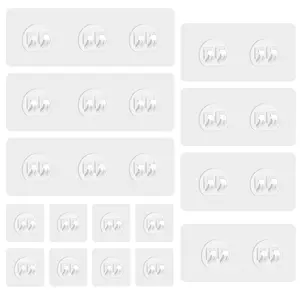 15 Pack Shower Caddy Adhesive Replacement, Adhesive Shower Shelves Hooks Caddy Shelves Rack Basket Shower Organizer Shower Sticker Bathroom Hanging Hook No Drilling Sticky Hanging Hooks (style 1)