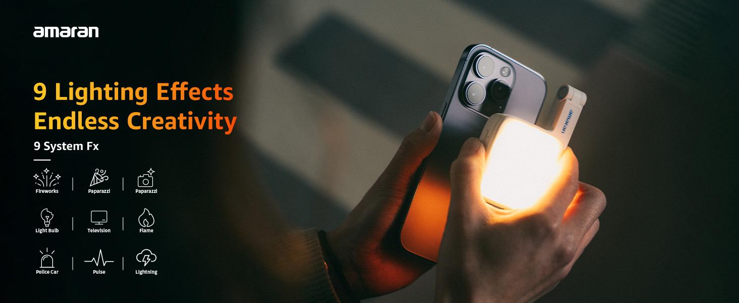 amaran Go Compatible with MagSafe Mini Phone Light,Rechargeable Portable Mirror LED Phone Light for Selfie,Makeup,Video Conference,TikTok,Compatible with iPhone&Android