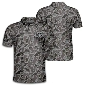 Camo Polo shirt for Men, Men's Camo Print Polo shirt, Father's day gift for Dad Clothes Fashion