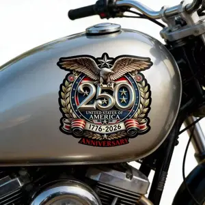 2 Pcs USA 250th Anniversary Patriotic Stickers Eagle Flag Emblem 1776-2026 Independence of USA Sticker American Flag Decal for Car Windows Tumbler Laptop Door 8"