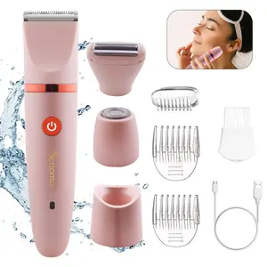 Women's Bikini Trimmer, 3 in 1 Electric Hair Trimmer,Portable Lady Shaver, Rechargeable Body Hair Trimmer for Armpit ,Arm,Leg Facial Hair Trimming, Hair Removal Tools