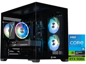 ABS Flux II Aqua Gaming PC - Windows 11 - Intel Core i5-14400F - GeForce RTX 5060 - DLSS 4 - AI-Powered Performance - 32GB DDR4 3200MHz - 1TB M.2 SSD