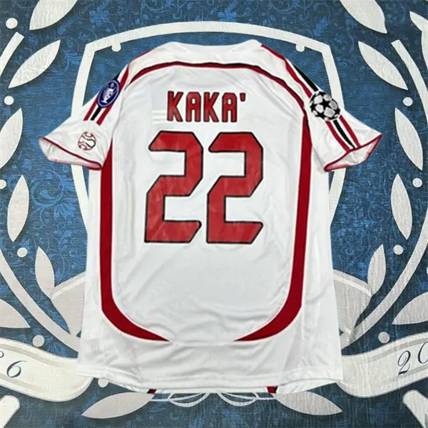 0607 Away Retro White No.22 Kaka Short Sleeved Soccer Jersey