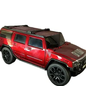 Bluetooth Model Car Speaker with LED Lights Portable Music Player FM Radio USB TF Card Aux Red SUV Design