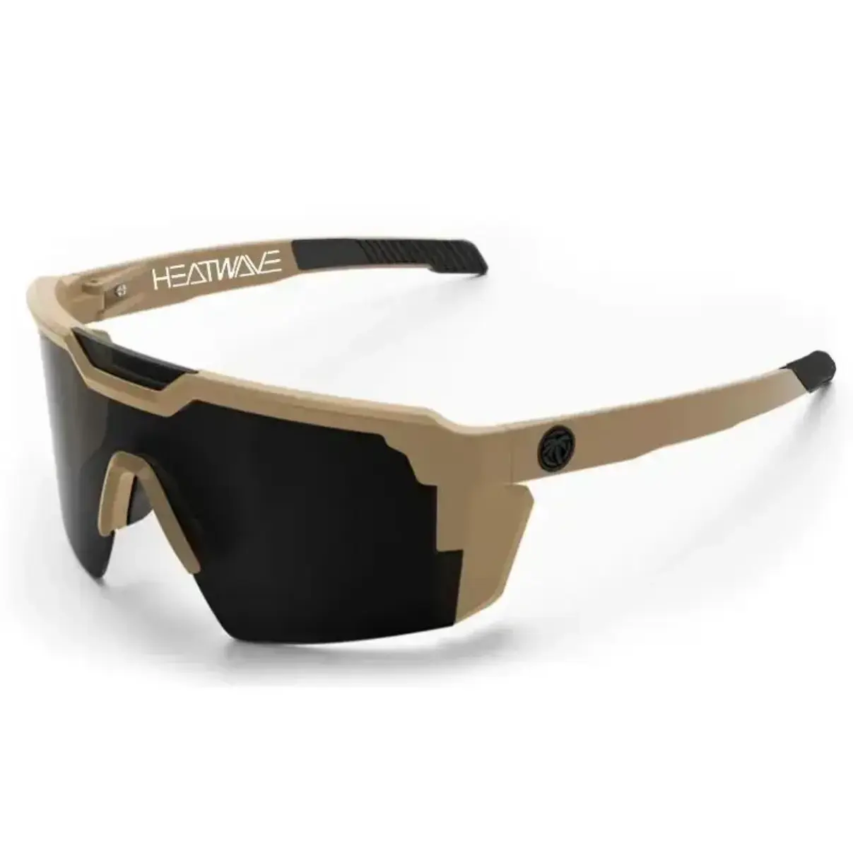 HEATWAVE Shield-X ANSI Z87+ Certified Sports Sunglasses, Gold & Tan Frame Impact Resistant UV400 Cycling Glasses