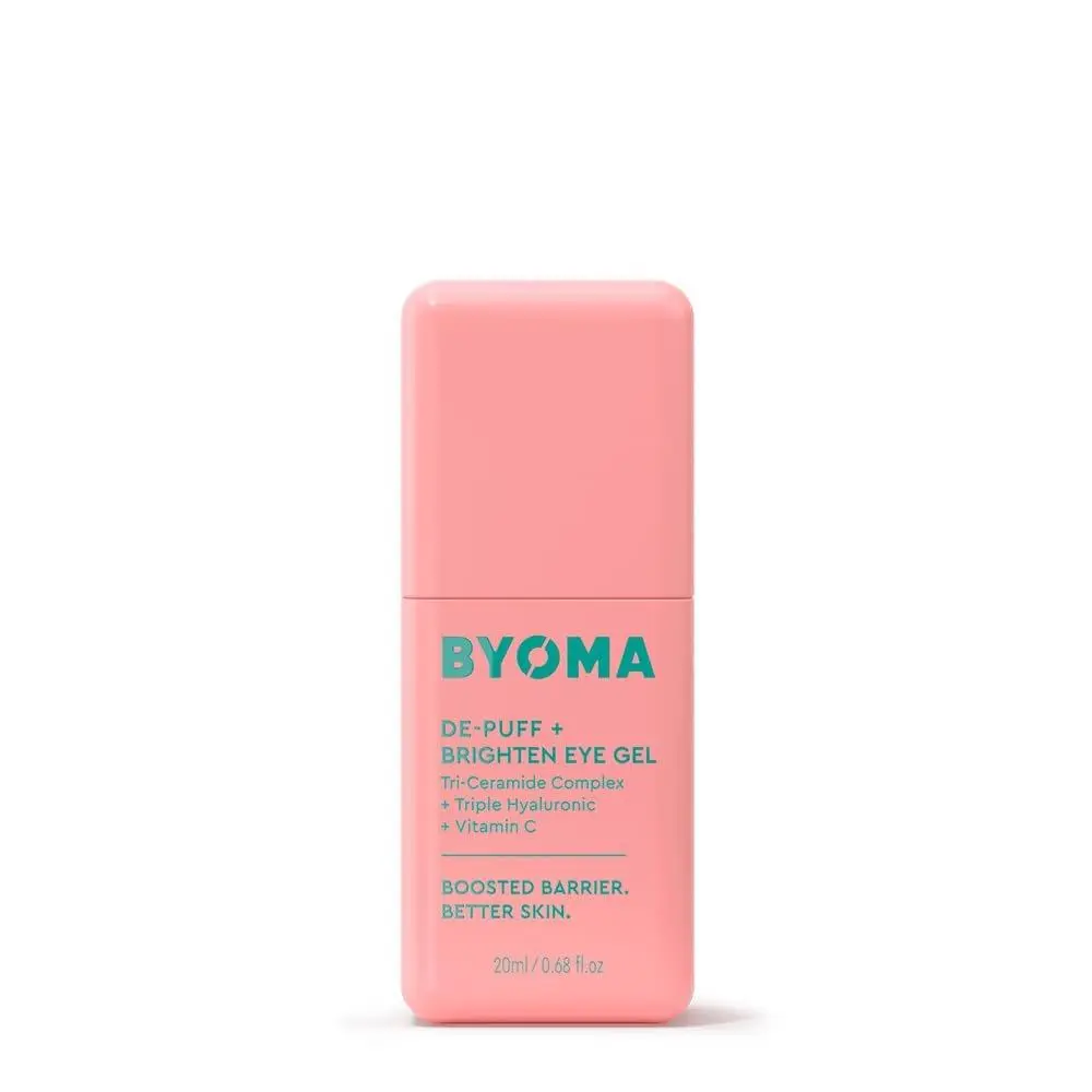 BYOMA De-Puff + Brighten Eye Gel - Lightweight Gel Eye Cream for Dark Circles Puffiness & Wrinkles - Under Eye Cream With Hyaluronic Acid & Vitamin C - Barrier Repair Skincare - 0.68 fl. oz