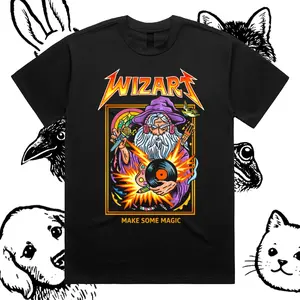 WizArt - Cotton Classic Fit Retro Dark Humor Graphic Tee