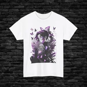 Enchanting Butterfly Shinobu Hashira Kimetsu No Yaiba Anime Youth Shirt, Shinobu Demon Slayer Anime T-Shirt for Men, Women and Kids