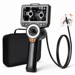 VEVOR 4-Way Articulating Endoscope with Light, True 1080P HD Industrial Borescope Inspection Camera with 0.24-inch Slim Articulated Probe, Flexible Snake Scope Cam for Wall Automotive Engine Inspect-4.9FT
