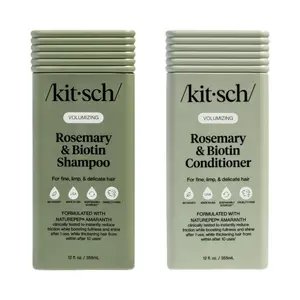 Kitsch Volumizing Rosemary & Biotin Shampoo & Conditioner Combo - Sustainably Sourced Coconut Fragrance Haircare Cleanser for Fine Hair