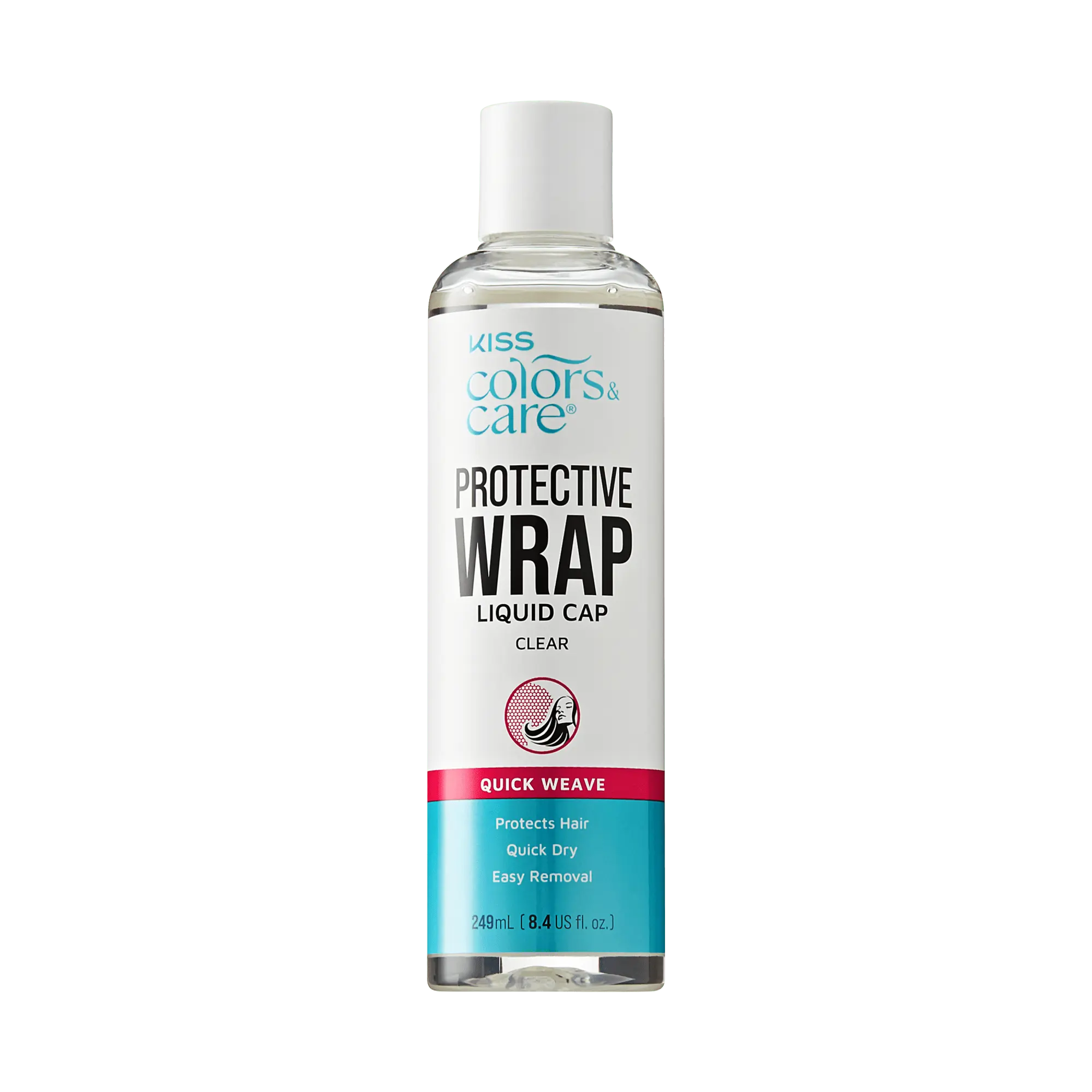 Kiss Colors & Care Protective Wrap Liquid | Clear, For Quick Weaves, Quick-Drying, 8.4 fl oz, Hair Care