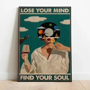 No Frame - Lose Your Mind Find Your Soul Vintage Poster, Lose Your Mind Print, Vintage Music Inspired Wall Art, Music Retro Poster