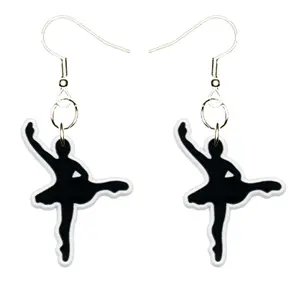 Ballet Ballerina Earrings Hypoallergenic Silver Plated Fishhooks Yazzle Dazzle Dance Slippers Tutu