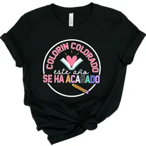 Colorín Colorado maestra T-shirt black Women School Style Tshirt