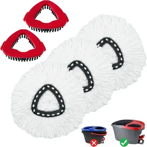 Mop Heads Ocedar, Mop Replace Head for Ocedar EasyWring 1 Tank, Microfiber Spin Mop Refills, Include 3 Spin Mop Head Deep Machine Washable with 2 Scrubber Mop Head