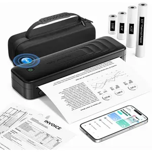 2025 Portable Printers  for Travel, Inkless Thermal Printer Support 8.5" x 11"& A4, Mobile Printers with Carry Case,  Thermal Printer for Office,Travel,School,,,Black