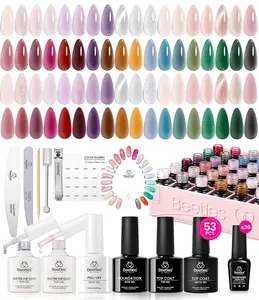 beetles Jelly Gel Polish Set, 36Colors Jelly Pink Milky with Base Coat Glitter Top Matte & Stars Top Coat Red Crystal Ice Collection DIY at Home Nails Salon Gifts for Her Manicure Cosmetic Easter'sGift Cutics