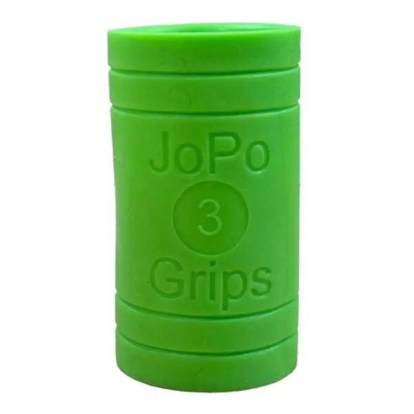 JOPO GRIPS Power Oval Bowling Finger Inserts for Fingertip & 2-Handed Bowlers, Reversible Smooth & Dotted Grip, 31/32", Green (2-Pack)