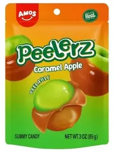 Amos Peelerz Caramel Apple Gummy Candy 3oz Bags | 3, 6, 12 Pack Bulk|Viral TikTok Snack