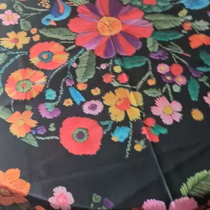 【Back to School】PLUMLIK Vibrant Mexican Floral Tablecloth, Ethnic Style Rectangular Round Table Cloth, Vintage Indoor Outdoor Home Dorm Decor Holiday Gatherings Wedding Birthday Party Decoration Daily Restaurants Kitchen Accessories Día de los Muertos