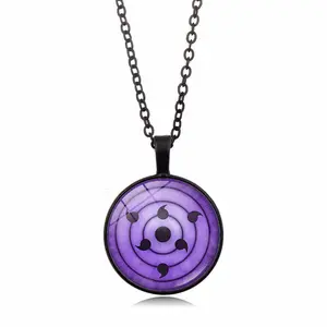 Naruto Sharingan Pendant Necklace for Men and Women, Versatile Anime Accessory, Vintage Sweater Chain