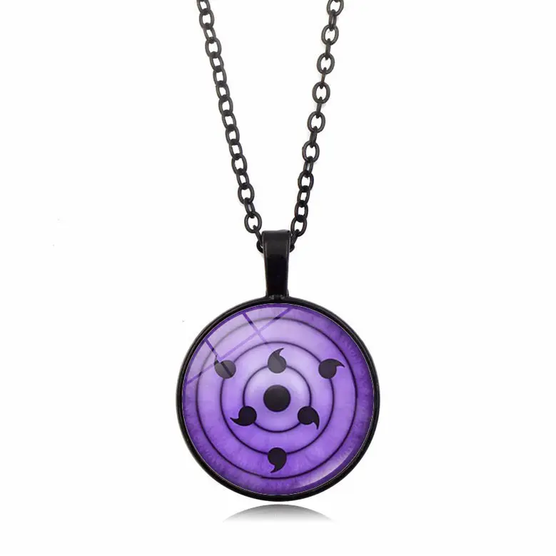 Naruto Sharingan Eye Pendant Necklace - Unisex Costume Necklaces, Vintage Versatile Anime Sweater Chain Fashion Accessory, Alloy