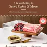 Acacia Wood Cake Stand with Dome Lid | 2-in-1 Dessert Display & Charcuterie Board | Cupcake Stand with Cover for Cakes, Cheese, Fruit & Entertaining | Rectangle Cake Stand with Lid for Kitchen & Gifting