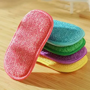 5-color microfiber cleaning sponge - scratch-resistant, non-stick pan safe, suitable for dishwashing and cookware, durable cleaning tool, ideal for kitchens, perfect for homes and restaurants, high-quality material, Kitchen Sponges