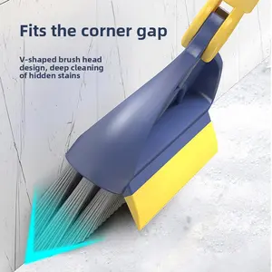 Long Handle Floor Brush Bathroom Toilet Cleaning Tool Bathroom Water Scraper No Dead Angle Hard Bristle Gap Brush kitchen office dormitory