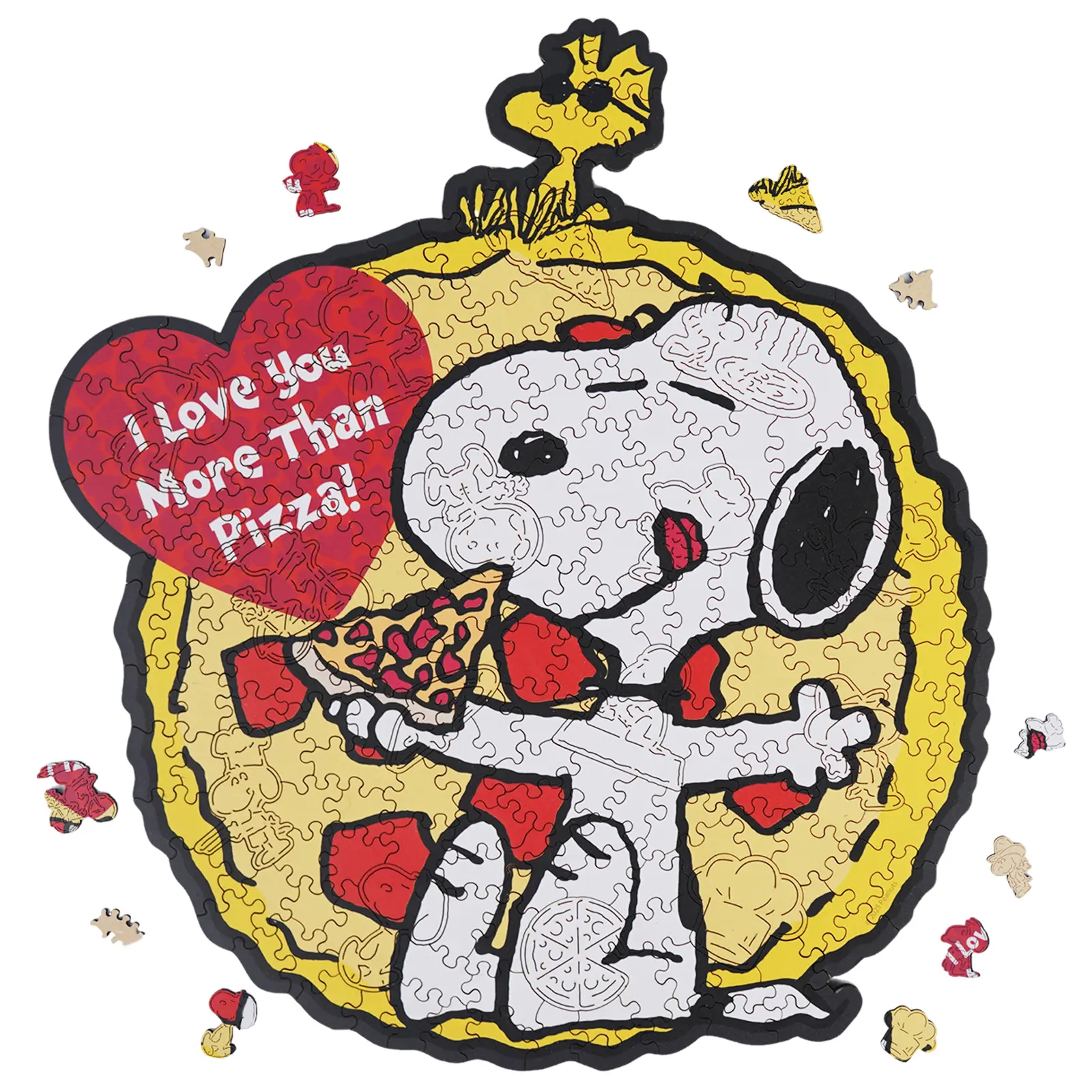 Wooden Jigsaw Puzzle Gift for Snoopy Lovers, 200 Pieces Unique Shaped, 5MM Thick, Officially Licensed Merchandise – One Slice at a Time, 11.2" x 12.5"
