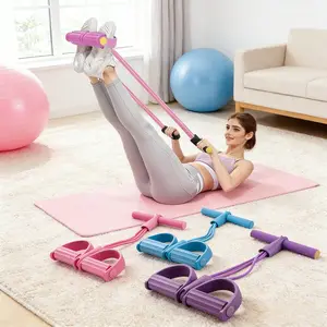 Home Gym Arm & Waist Training Pedal Band – Eco-Friendly Natural Latex Yoga Stretching Band with Adjustable Resistance