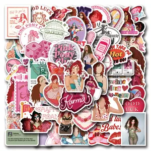 55 New Female Singer Chappell Roan Graffiti Stickers, Waterproof Car Luggage Cup Phone Case Stickers, Trendy Decorative Decals