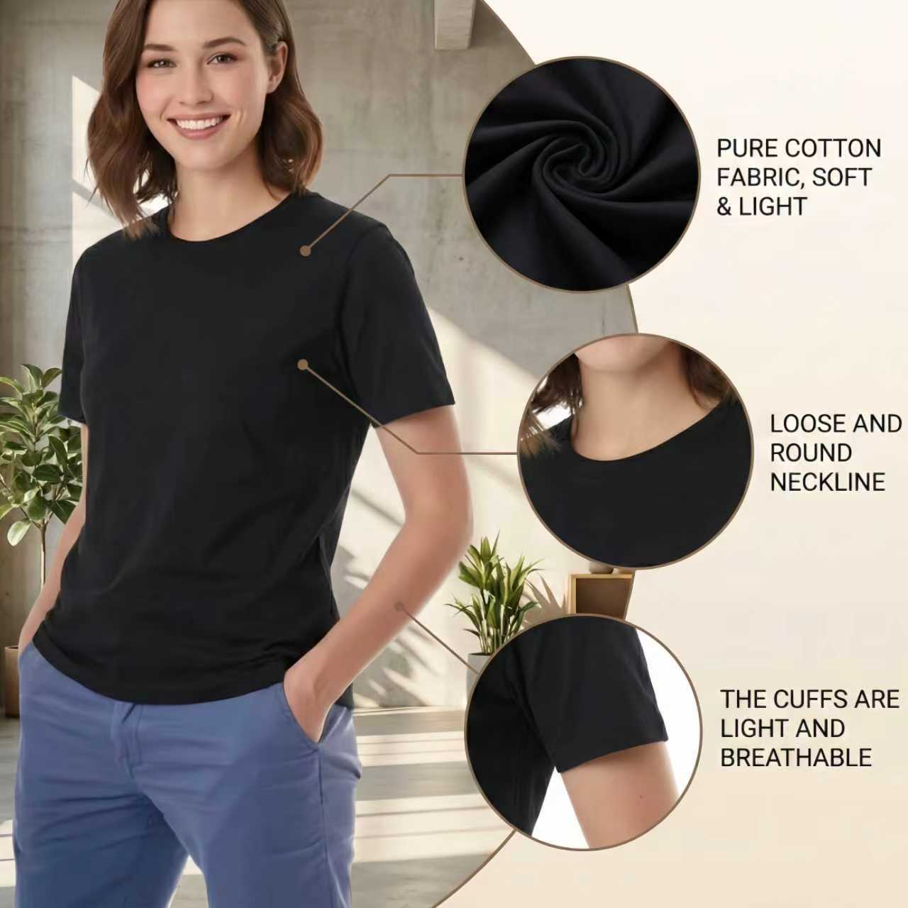 Unisex Oversized T-shirt, Solid Color Shirt Tee Top, Black Shirt & White Tee, Men Women Casual Harajuku Streetwear Outfit, Sweet Wear Basic Letter Print Style Loose Summer Top