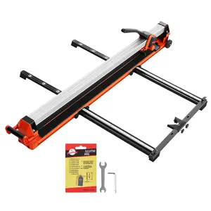 VEVOR 47.2-Inch Manual Tile Cutter, Upgraded Rail and Sliding Head, Precision Alignment Guide, Tungsten Carbide Cutting Wheel, Support Legs with Swivel Wheels, for DIY Pros, Ceramic, Floor, Wall Tiles