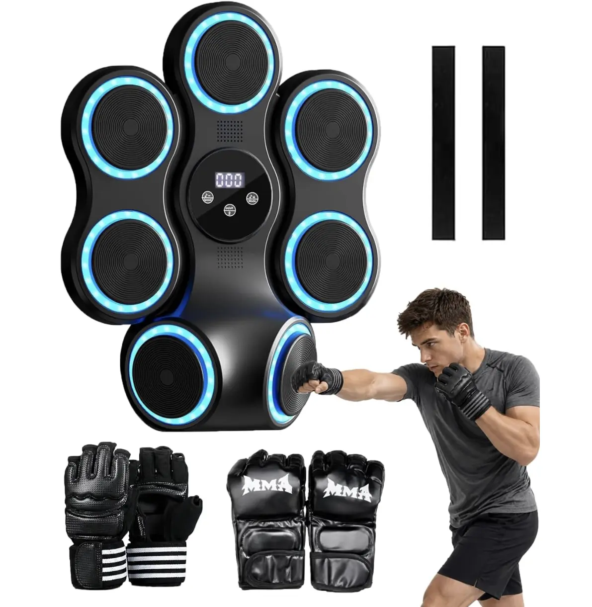 Smart Musical Boxing Machine with Gloves for Stress Relief Music Boxing Machine for Adults and Kids, Wall Mounted Electronic Boxing Equipment for Home Gym, Punching Bag Workout Gear Family Son Fun Black Friday Christmas Easy Installation Home House Health